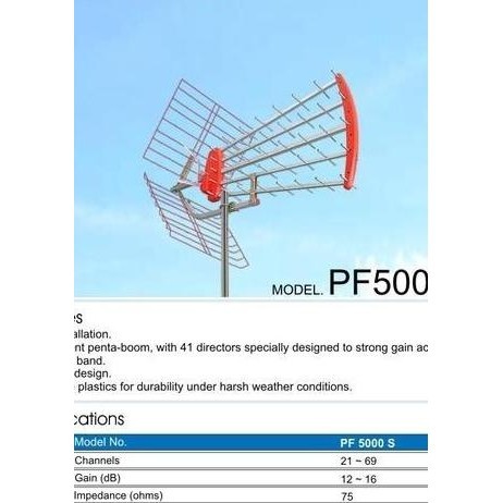 Berkualitas| ANTENA LUAR PF 5000/ANTENA PF GOCENG Mandra + Kabel Antena 18 Meter