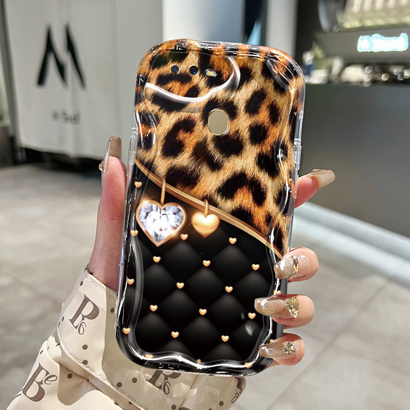 Casing Hp OPPO A7 A5s A12 A12s A11K Case Case pola macan tutul dan cinta casing ponsel Kesing lembut
