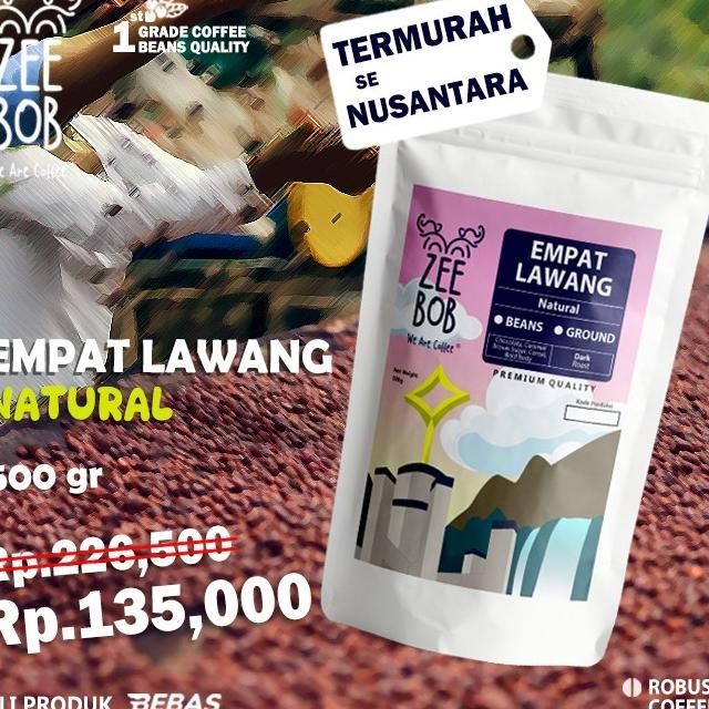 

Termurah! ZEEBOB Coffee Kopi Robusta Empat Lawang Natural 500g Kode Ql 335