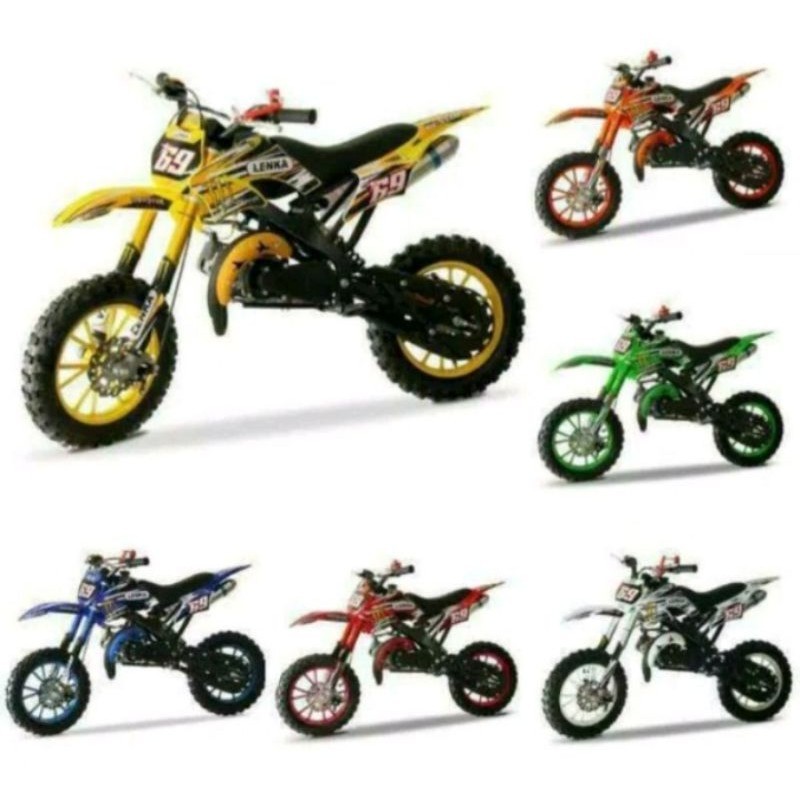 Mainan Sepeda Motor Sport Trail - Motor Cross Rakit Mini - Miniatur Motor Rakit Kecil Anak Edukasi