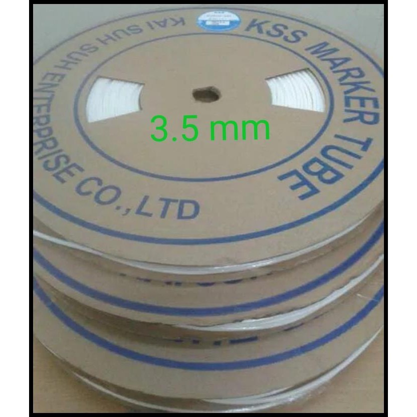 

BEST DEAL KSS MARKER TUBE 3.5MM CUBING LABEL KABEL LISTRIK NAME WARNA PUTIH !!!