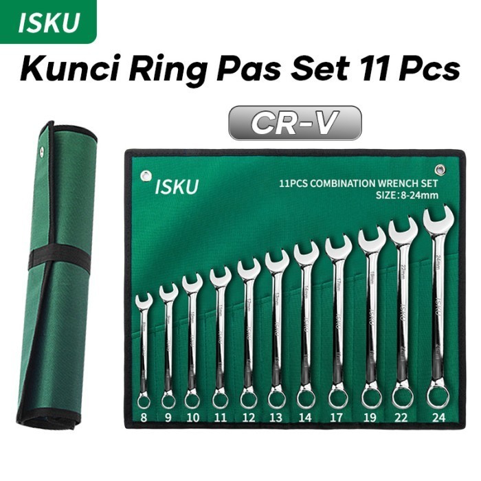 Isku Kunci Ring Pas Set 11 Pcs Set Pas 8-24Mm Set 11 Pcs Kunci Ringpas