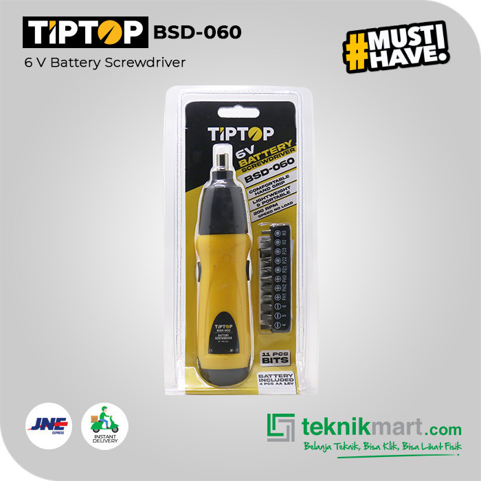 Tip Top Bsd-060 6V Cordless Screwdriver / Obeng Baterai