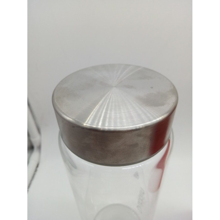 Botol Kaca Dubblin 600ML Gelas Kaca Glass Tempat Minum Tutup Stainless