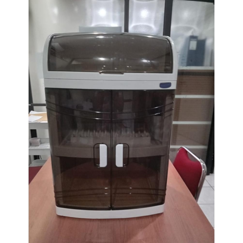 Naiba Rak Piring Plastik 2 Susun Mini Dish Rack NANDOS 4101  Milano Pintu Bening Transparant Hitam P