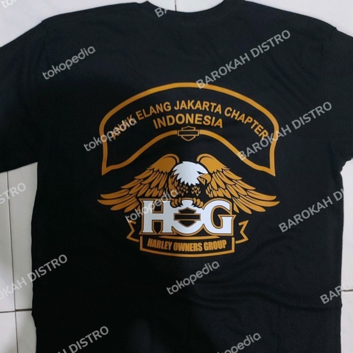 T-Shirt Kaos Hog Harley Davidson Anak Elang Jakarta - Bisa Ganti Kota