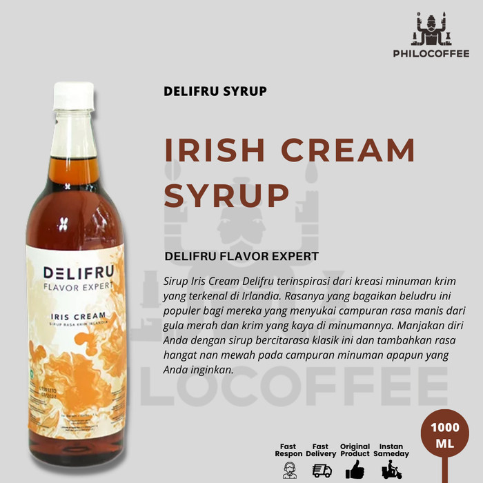 

Delifru Syrup Irish Cream 1 Liter Sirup Irish Cream 1000ml