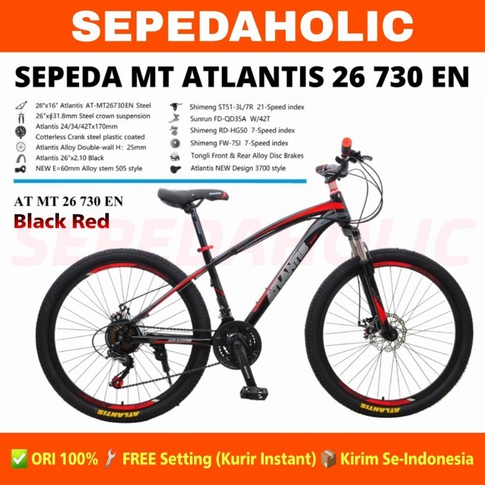 Sepeda Gunung MTB Atlantis Ukuran 24 26 27.5 Inch