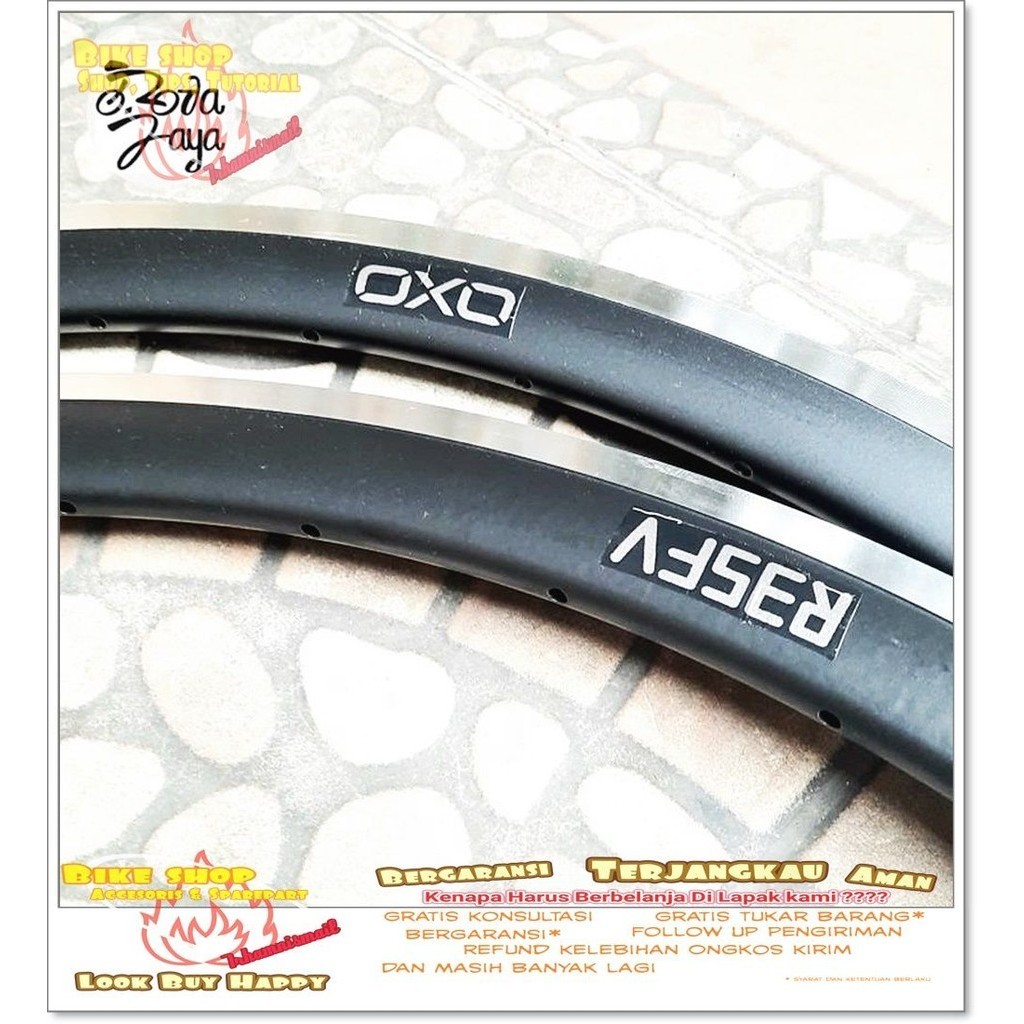 VELG RIMS OXO R35FV 700c 32H CNC ALLOY HITAM Sepeda MTB BMX