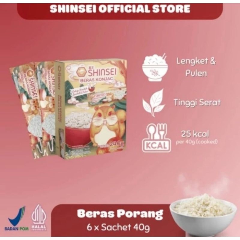 

Beras Porang Shinsei 240 gr / Shinsei Beras Porang Putih Wangi Pulen / Beras Putih / Beras Wangi