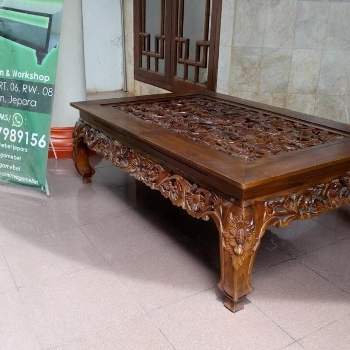 New  Meja Tamu Jati Ketapang Ukir Larisdagang