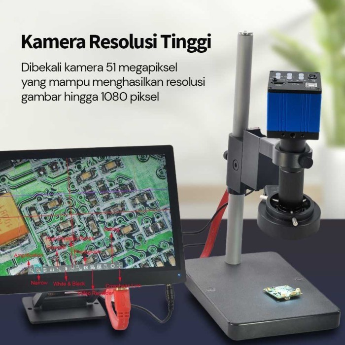 Kamera Mikroskop Industrial Digital 51Mp 1080P 150X Service Microscope
