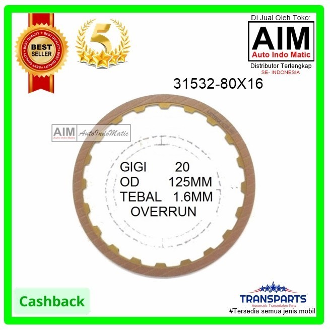 Cefiro Xtrail T30 Re4f04a-V Matic Kampas Overrun Clutch 31532-80X16