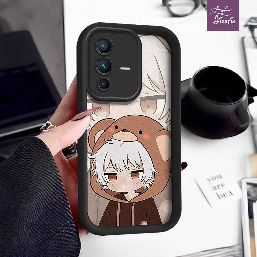 Pasangan kartun casing hp bentuk aneh untuk ph vivo v29,v27e,v27 pro,v27,v25e,v25,v23,v15,s12,z5i,s1
