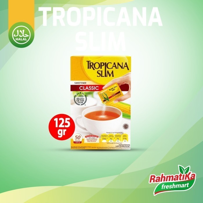 

Tropicana Slim Sweetener Gula Classic 125 gram Isi 50