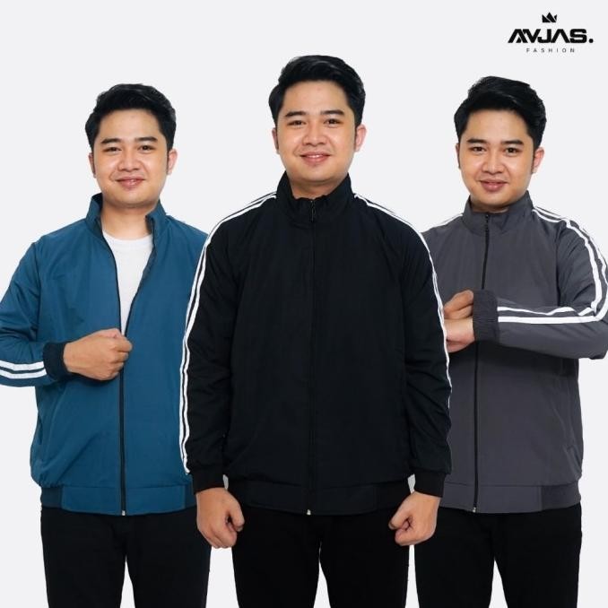 Promo Jacket Tracktop Pria Wanita Polos Garis Tokogeri