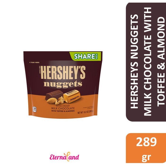 

Orea - Hershey Nuggets Milk Chocolate With Toffee & Almond - Cokelat Impor