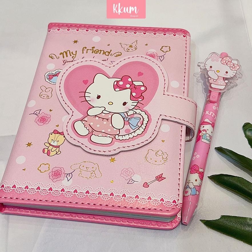 

fgs-3 2 in 1 Gift set notebook sanrio magnet/ Buku tulis cute kuromi cinnamorol Original