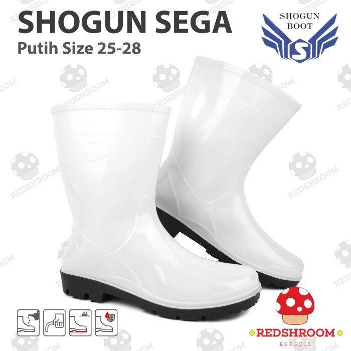 Sepatu Boot Pendek Shogun Sega Putih Boots Karet Lokal Lentur Ringan