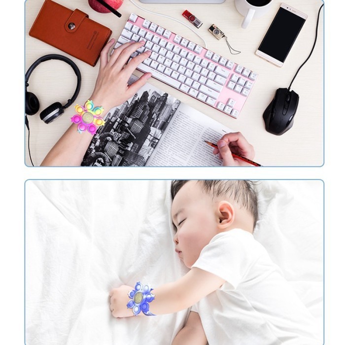 Mainan Edukasi Anak Gelang Spinner Jam Popits