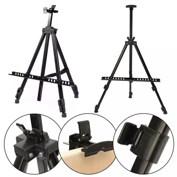 

Tripod Stand Holder Dudukan Lukis Dan Papan Tulis Hitam Metal