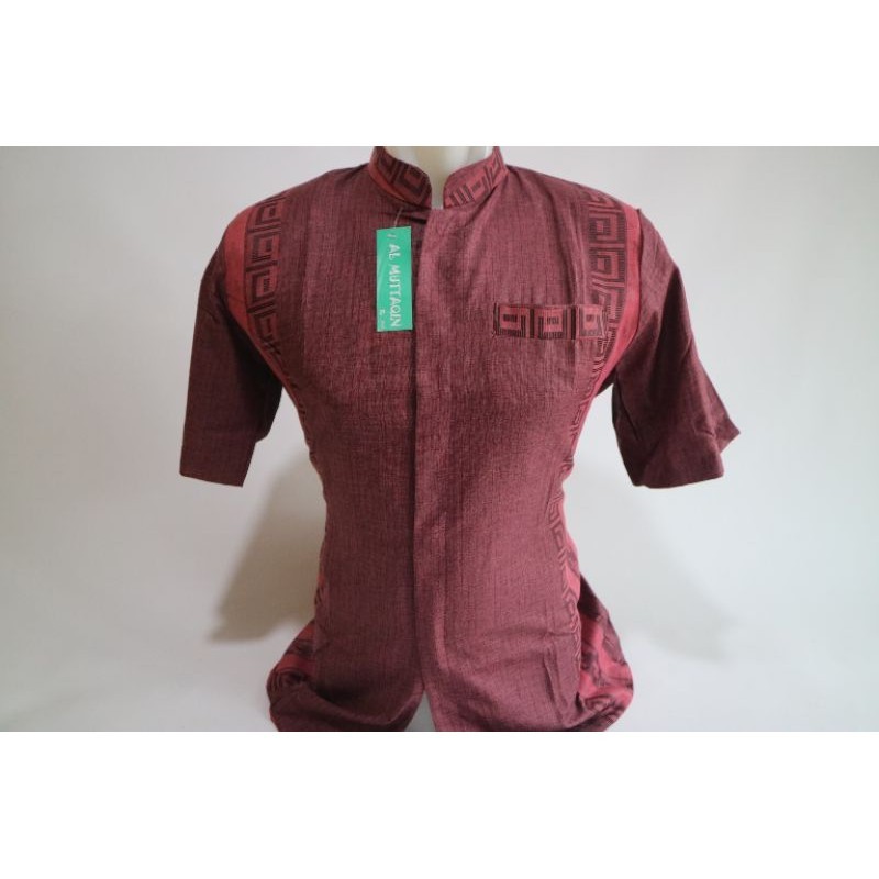 Jasko Semi Jas Koko Baju Koko Merah Songket Lengan Pendek Murah Al Muttaqin Pasar Tasik Tanah Abang
