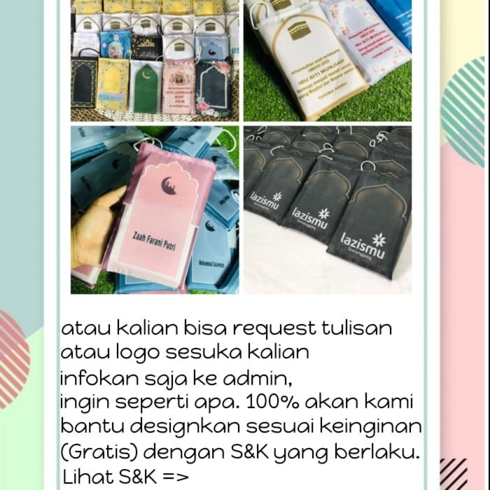 Sajadah Travel Waterproof Custom Nama Sejadah Lipat Portable