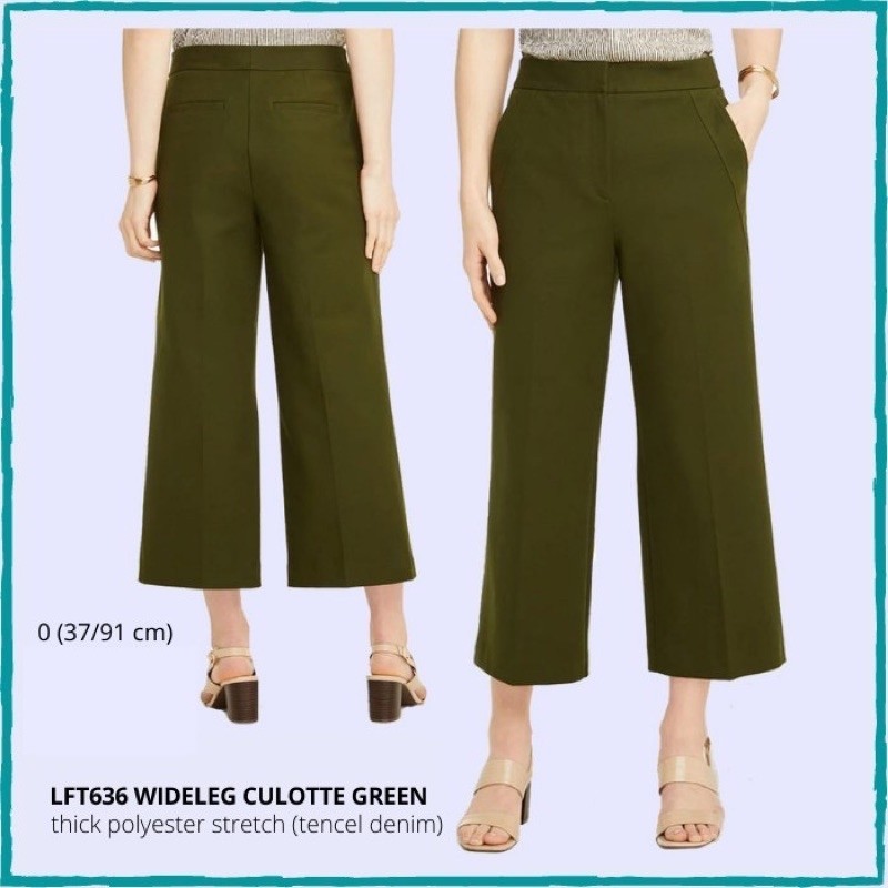 Celana Kulot Wanita Loft 636 Wideleg Culotte Green