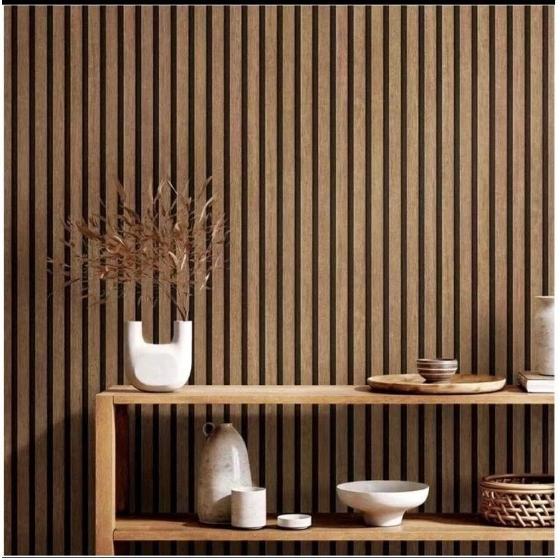 wallpaper dinding wallpaper minimalis wallpaper panel kayu wallpaper garis aesthetic sticker meja pi