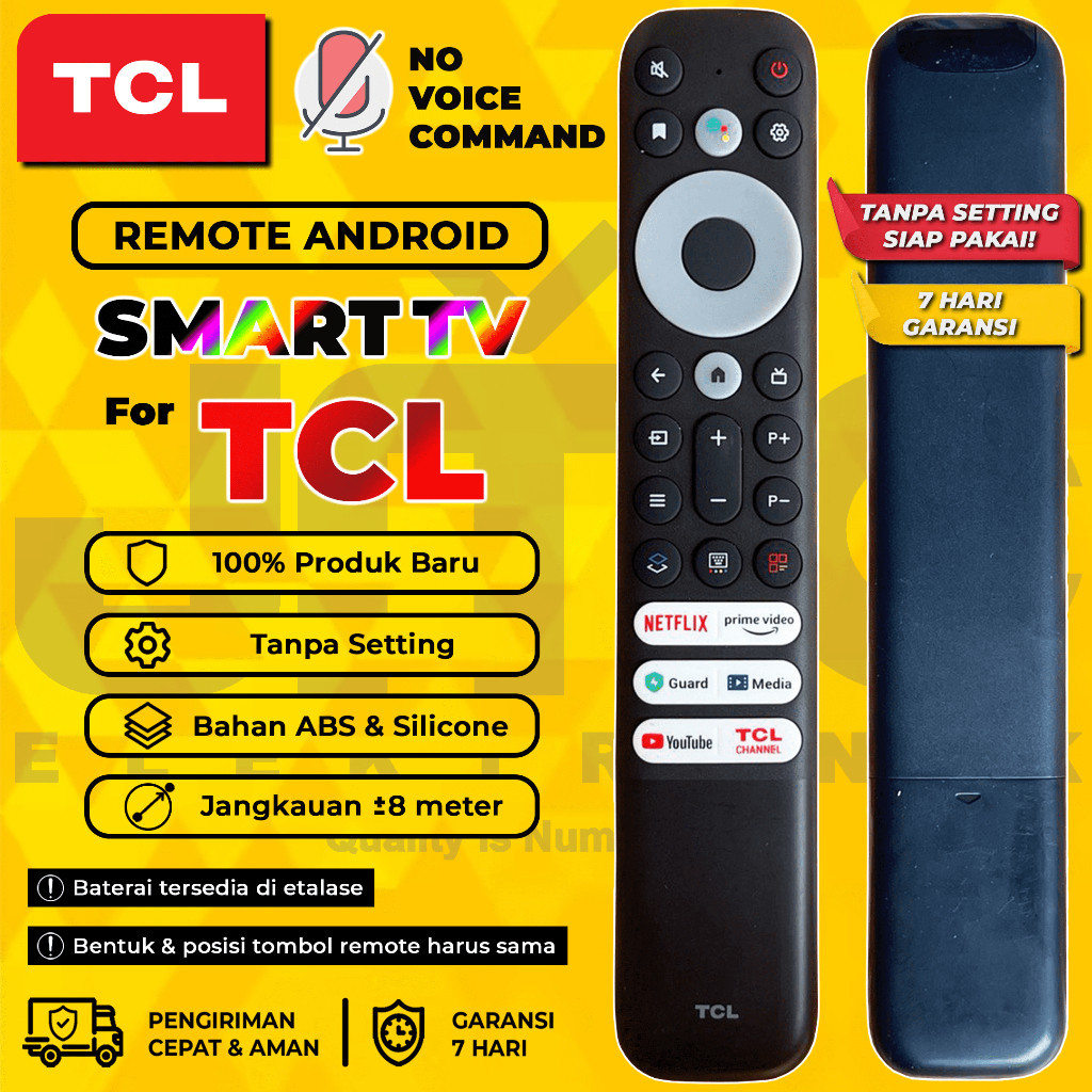 remot TV TCL Smart Android TV LED Non Voice