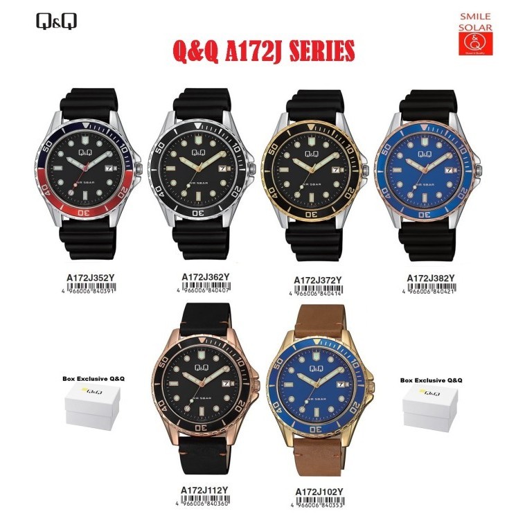 Jam Tangan Arloji Kulit Pria Cowo Q&Q Qnq Qq A172 A172J