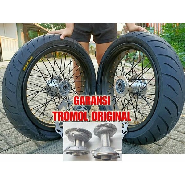 Sepaket Velg Tromol Set Jari2 Supermoto Klx 150 L S D-Tracker Tromol Original