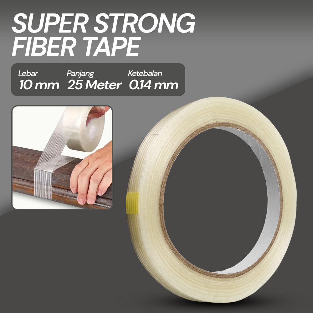 

YX Lakban Super Strong Fiber Tape Isolasi Bening 25M 10 mm