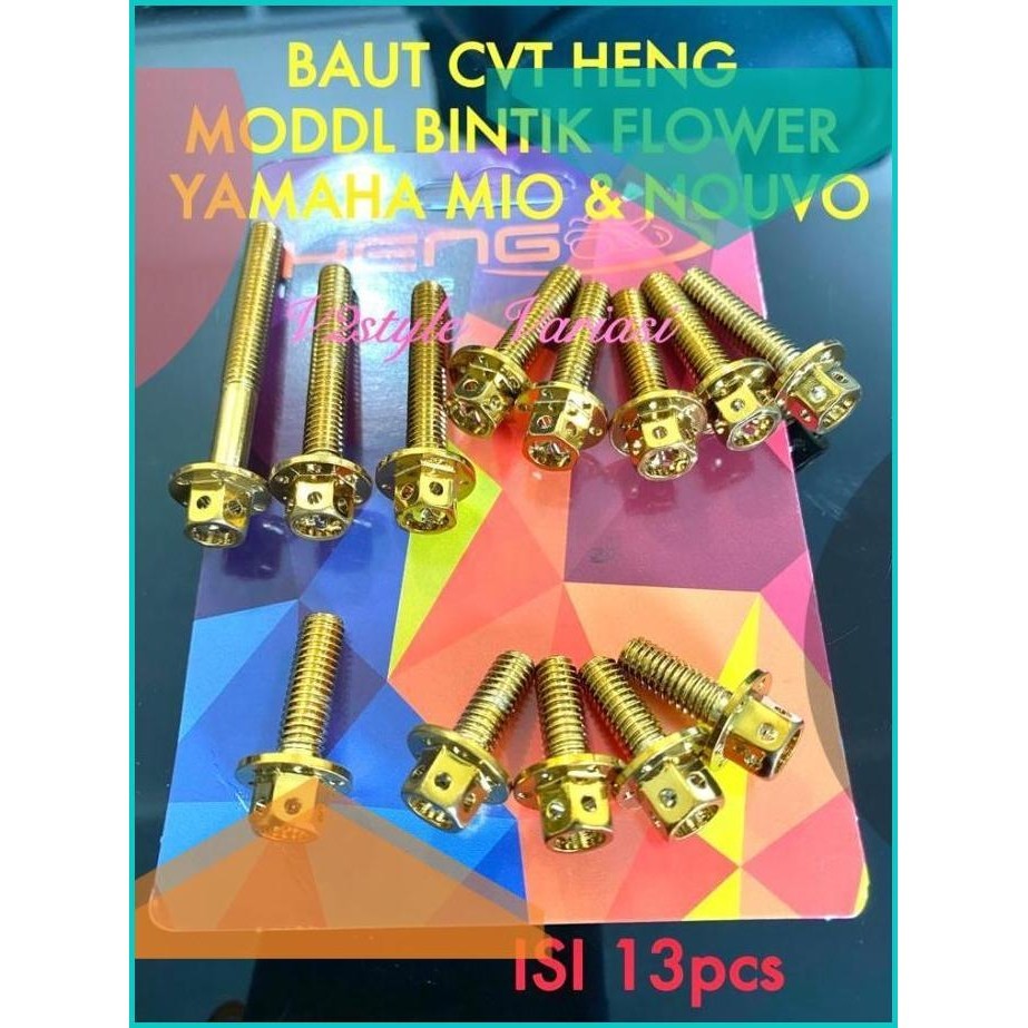 BAUT PROBOLT CVT HENG GOLD MIO BAUT HENG STAINLESS BAK MESIN CVT NOUVO
