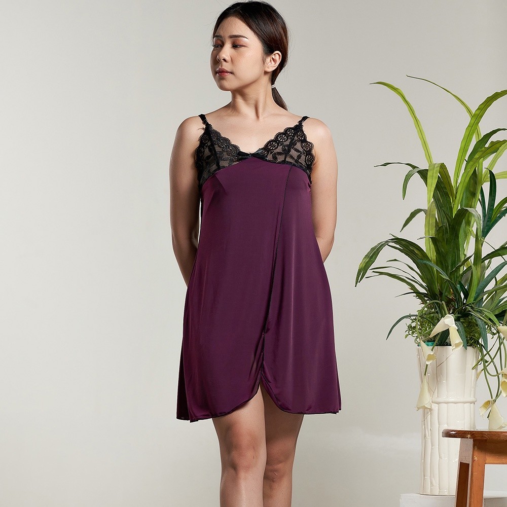 Premium Lingerie Sexy Hot Linjeri Seksi ukuran Jumbo Baju Tidur Wanita Dress Seksi Terbaru Ungu June