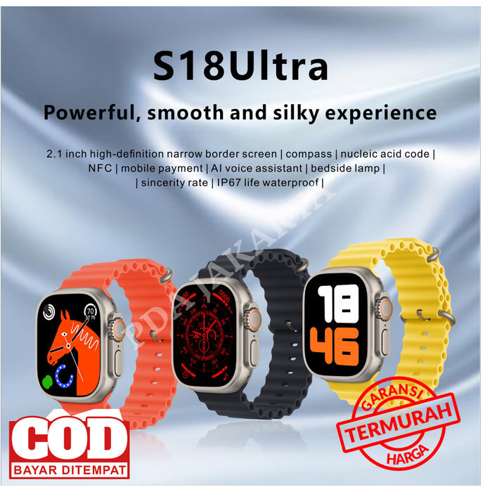 Produk Terbaru Smartwatch S18 Watch Ultra Smartwach-Sport Watch-Jam Tangan Sport