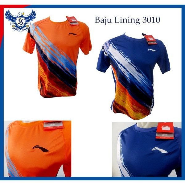 Baju Badminton LiNing Import 3010 Kaos Badminton LiNing LOGO BORDIR