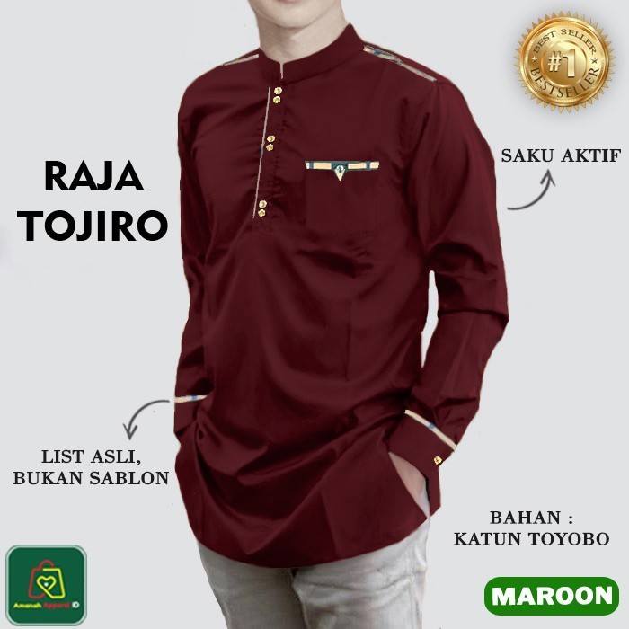 Baju Koko Pria Muslim Raja Tojiro Toyobo Lengan Panjang/ 23554