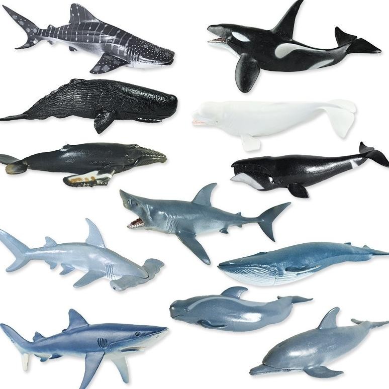 dg-78 Mainan Binatang Laut Karet Figure Hewan Laut Sea Animal Model Toys Koleksi Bahan PVC Shark Pau