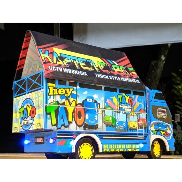 Terlaris Miniatur Mobil Truk Kayu Truck Oleng Lampu Terpal Stiker Besar Murah