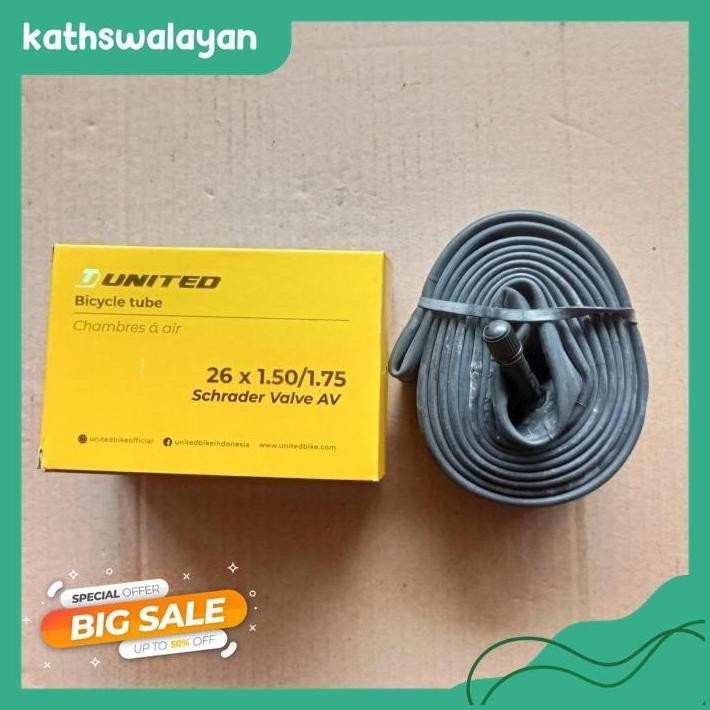 BAN DALAM 26 X 1.50/1.75 26X1.50 26X150 150 UNITED SCHRADER AV 32 MM GRATIS ONGKIR