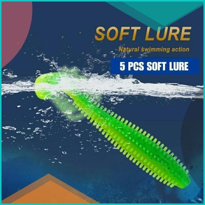 Umpan Pancing Ikan Laut Silikon Mirip Cacing Soft Lure Bait Fishing 5