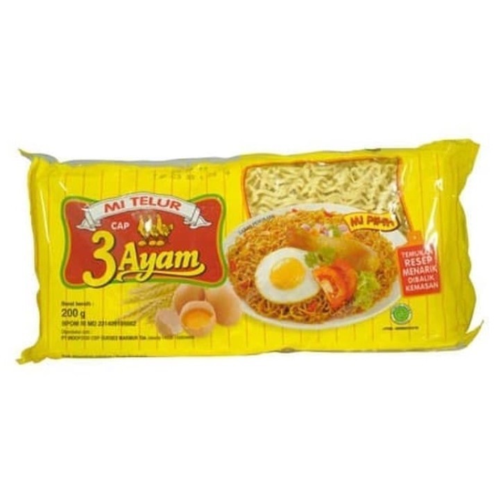 

Mi Telur Cap 3 Ayam 200 gram