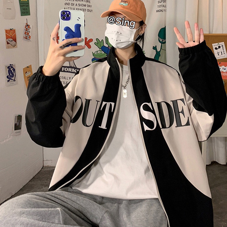 Jacket jaket motor cowok jaket kain pria dewasa  2023 pasang jaket remaja siswa pria baru