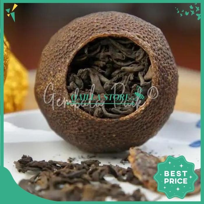 

TEH PU'ER GREEN CITRUS YUNNAN TEA / CHINESE PUER TEA BALL BOLA GRATIS ONGKIR