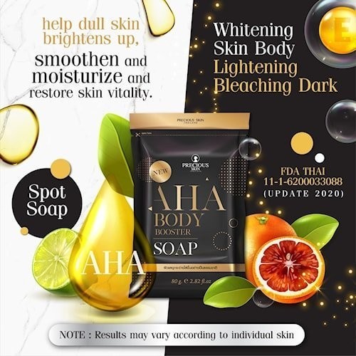Aha Body Whitening Sabun Mandi Pemutih Badan Pria Wanita Bpom 80Gr
