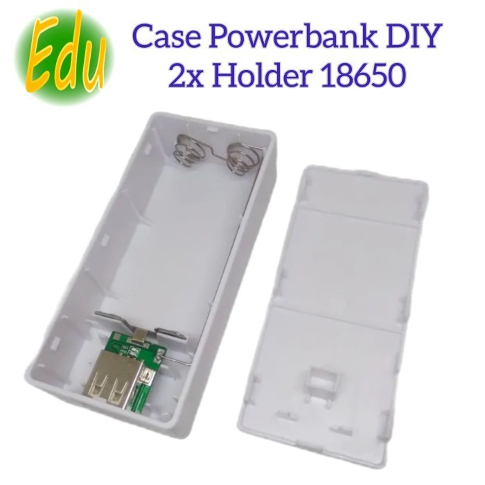 Promo Modul Case Kit Diy 2 Slot Holder Baterai 18650 Powerbank 5V 1A Casing .