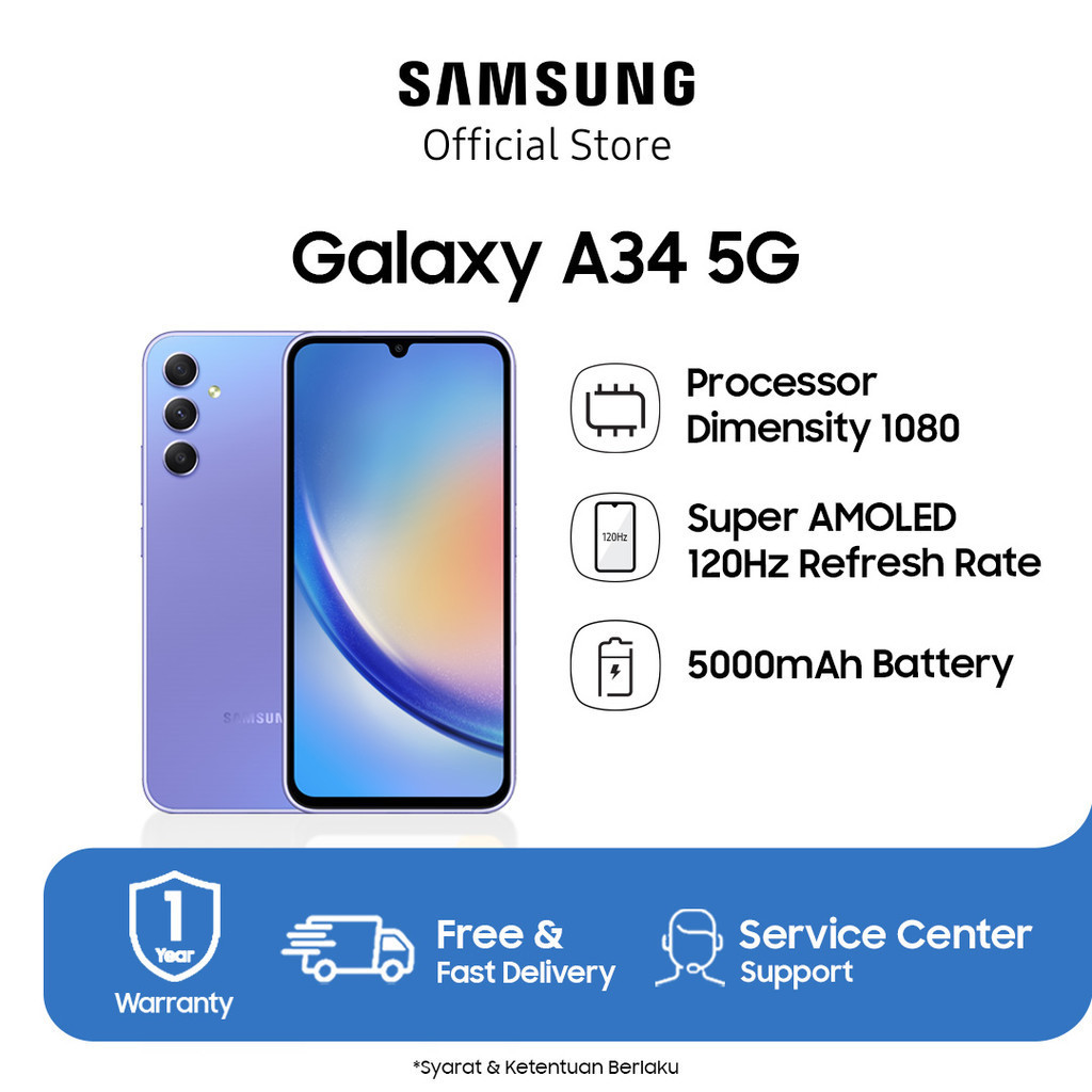 Samsung Galaxy A34 5G 8/256GB - Awesome Violet
