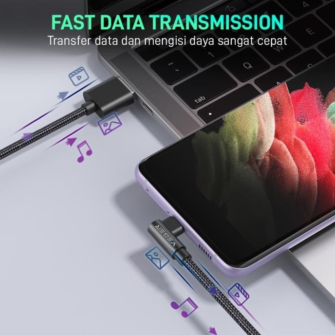 ''Promo Terbatas'' Veger Gc-2 Kabel Data Cable Usb Type C 3.0 Quick Charge Qc 2 Meter