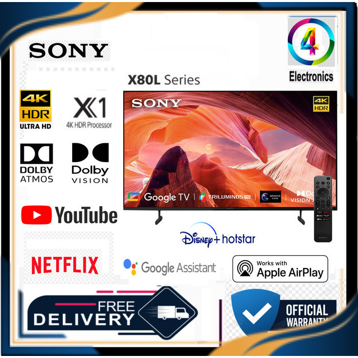 Promo Sony Bravia 55X80L 4K Ultra Hd Hdr Smart Google Tv 55 Inch .